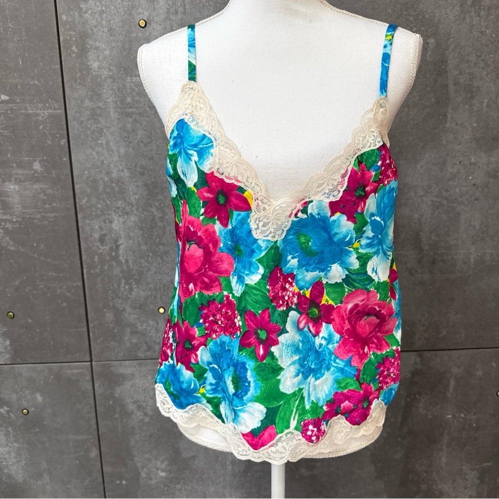 Victoria's Secret Vibrant Floral Camisole - Pink, Blue, Green